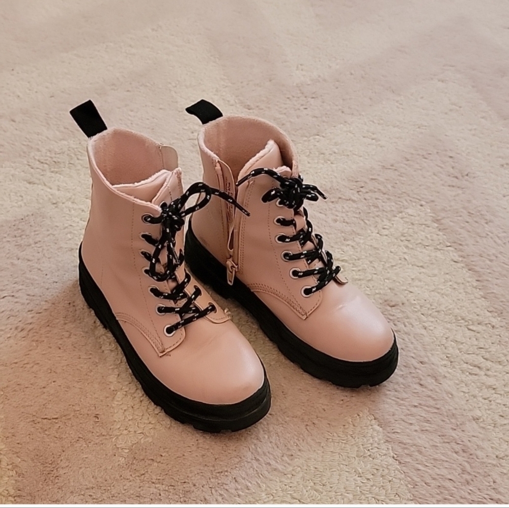H&M Light Pink Combat Bootssize 1